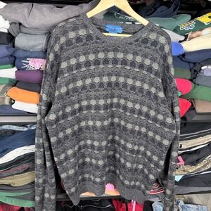 Towncraft Mens XX Large Acrylic Sweater Geometric Pattern Long Sleeve Crew Neck